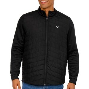 Callaway Mens Mixed Media Knit Quilted Full Zip Jacket